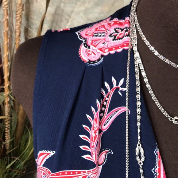 Liz Claiborne 🌹career stunning Paisley shirt top blouse tunic - Picture 2 of 9